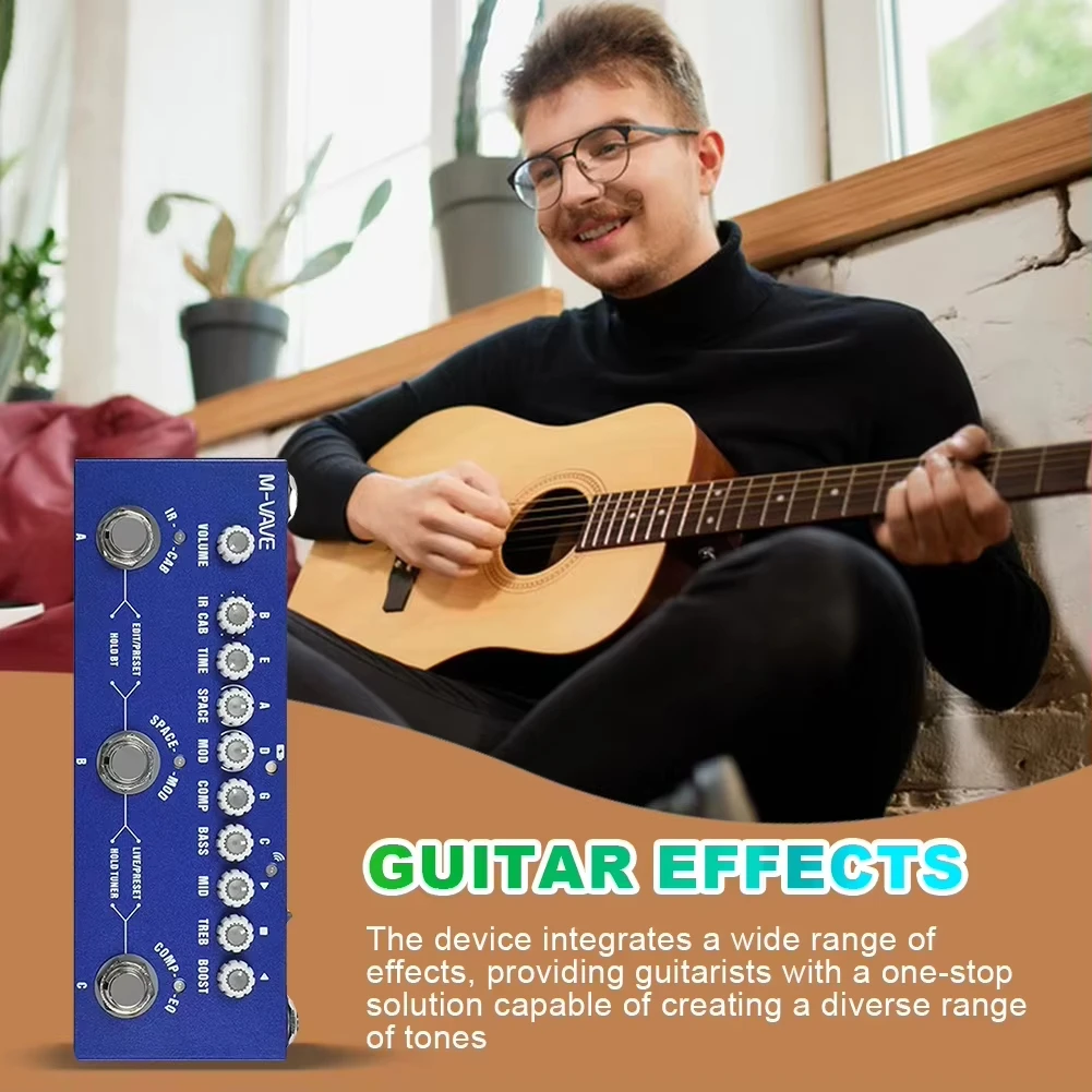 دواسة تأثير الجيتار M-VAVE Cube BABY/AC - بطارية قابلة للشحن على مدار 24 ساعة | 8 خزائن الأشعة تحت الحمراء + جهاز التحكم عن بعد DAW #3