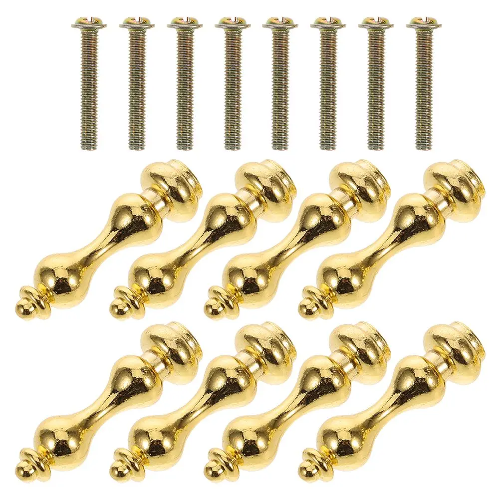 

8pcs Fence Accessories for Glass Railing Metal Cabinet Cap Golden Gallery Spindles Furniture Accents Enhanced Safety