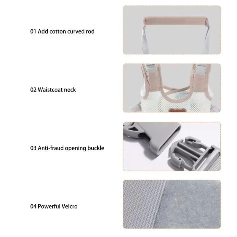 حزام أمان للمشي للأطفال قابل للتعديل A5YC ليتعلم الأطفال المشي بتصميم مريح وجيد التهوية