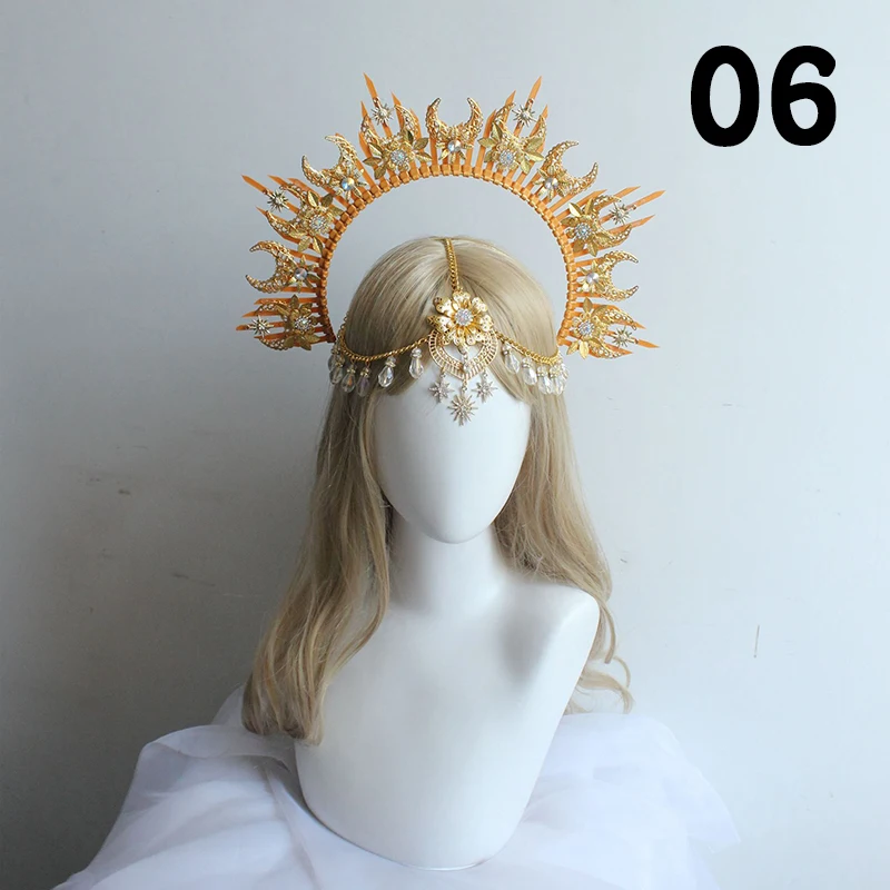 Gothic Halo Kroon Hoofddeksel Barok Koningin Prinses Kroon Haarband Zonnegodin Tiara Diy Materiaal Kit Lolita Haaraccessoires