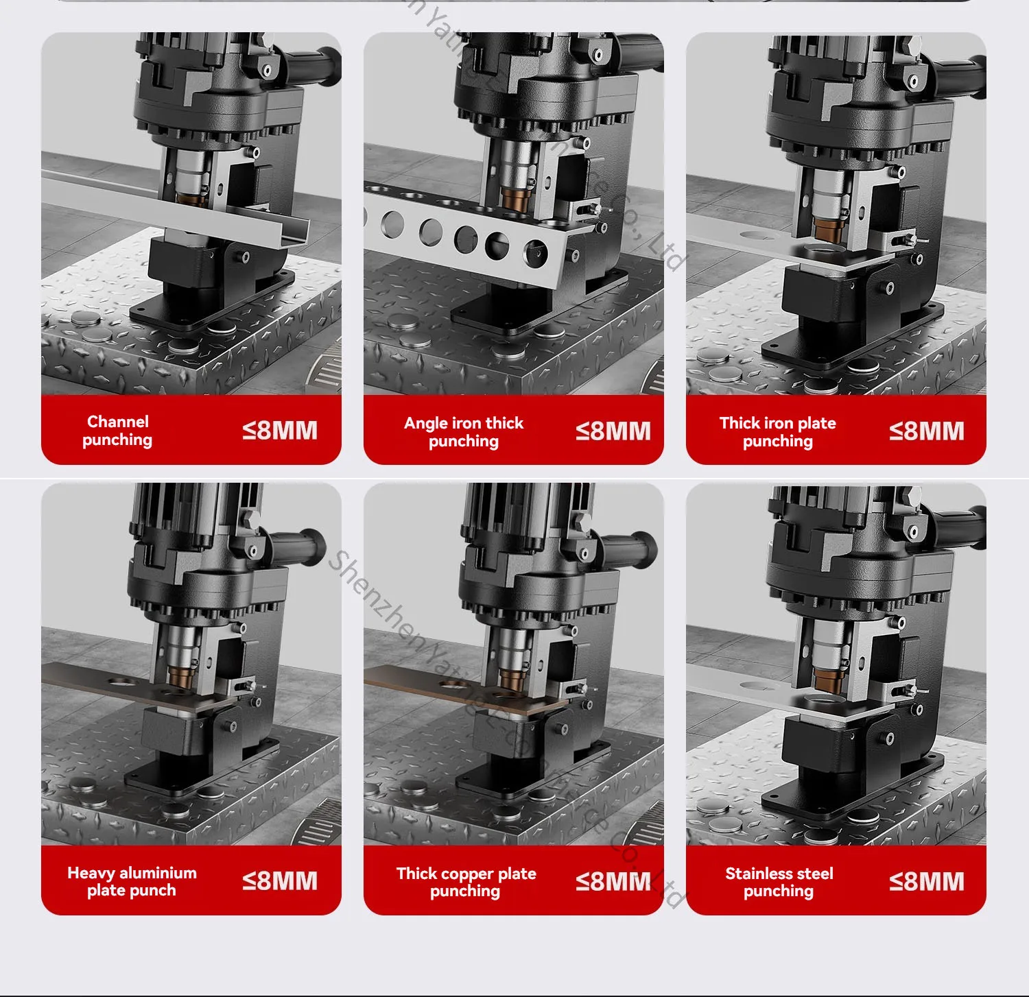 PP-30 Hydraulic Angle Steel Handheld Punching Machine Four Cylinder Punching Machine Stainless Steel Small Channel Steel
