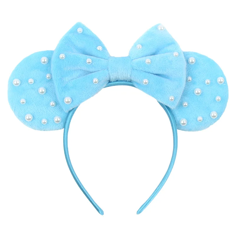 Garden Decoration Baby Velvet Mickey Ears Birthday Dress Up Hair Hoop Sparkle Bow Mickey Hair Accessories