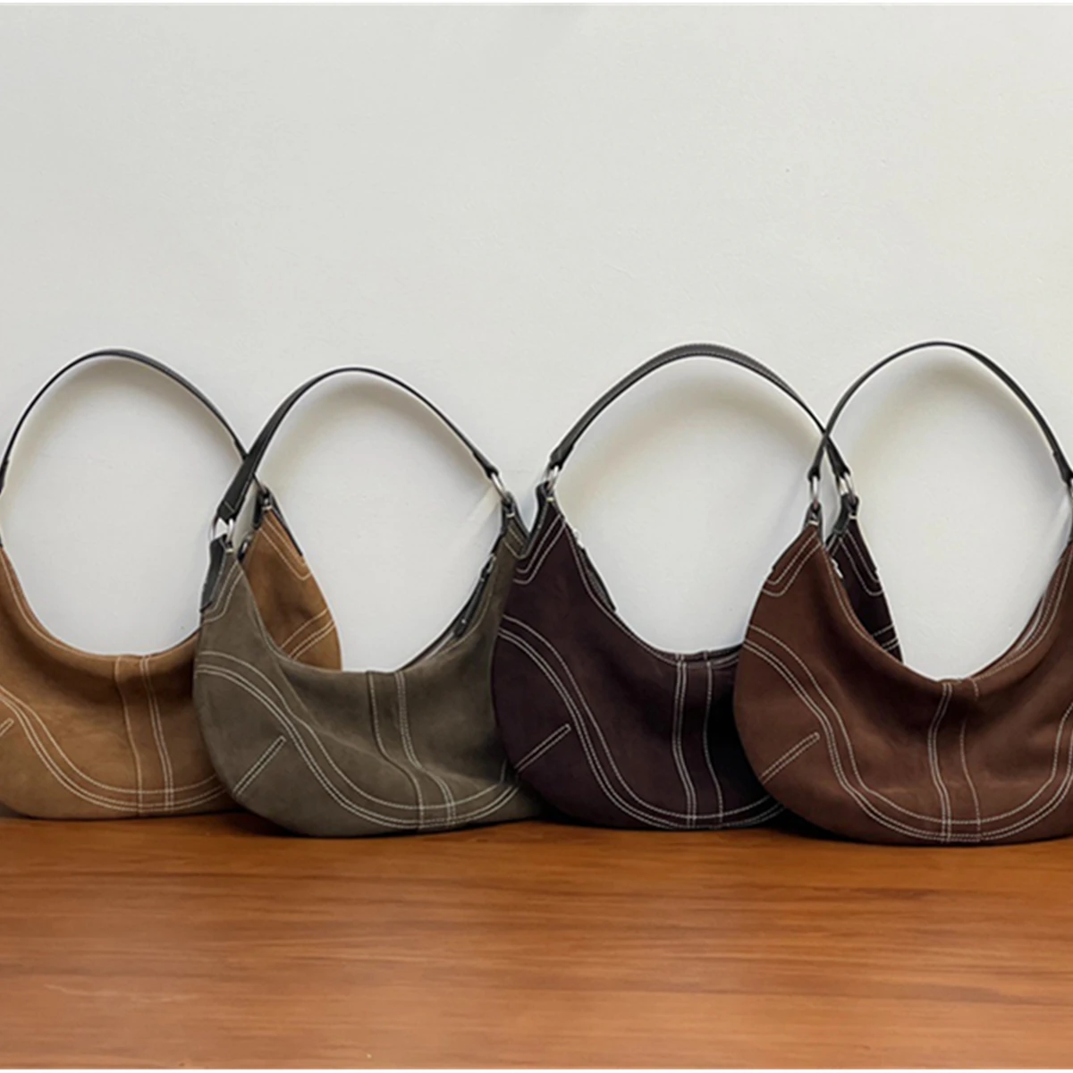 

Jenny&Dave French Retro Fashionable Baseball Bag Frosted Leather Underarm Bag Commuter Fashion Shoulder Bag Crossbody Bag Women