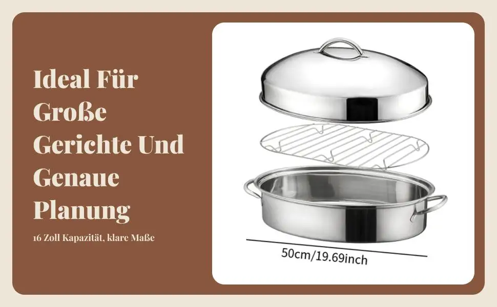

Oval Fish Steamer Food Steamer 16in Practical Kitchen Pot Multiuse Comfortable