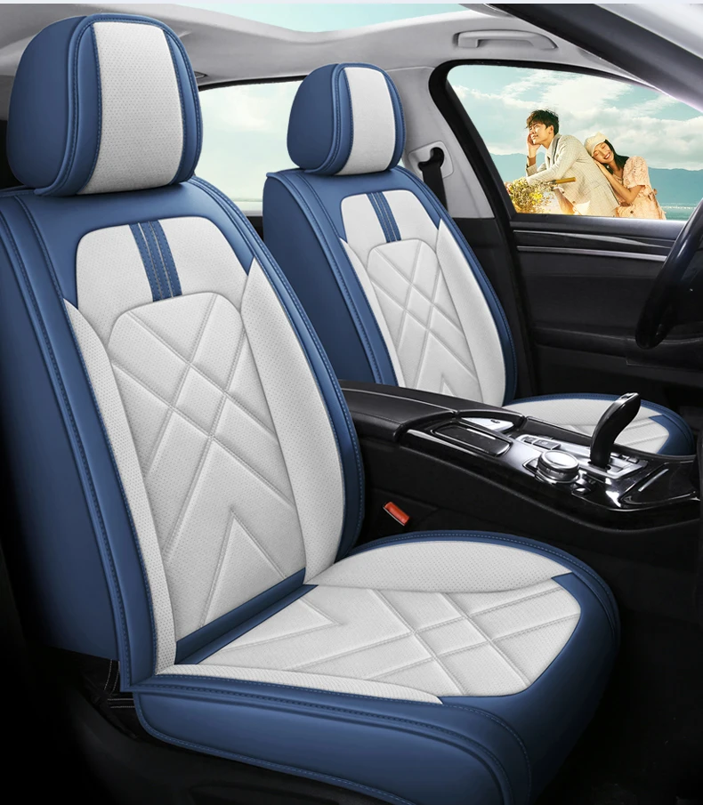 Stylish Durable Artificial Leather Full Seat Front and Rear Seat Cover Universal Car Seat Cover for 90% Sedan SUV