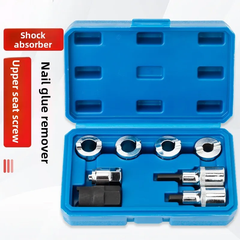 XMAO 8/9 PCS Strut Top Mount Socket Set, Shock Absorber Nut Removal and Installation Tools with Bits and Blue Carry Case