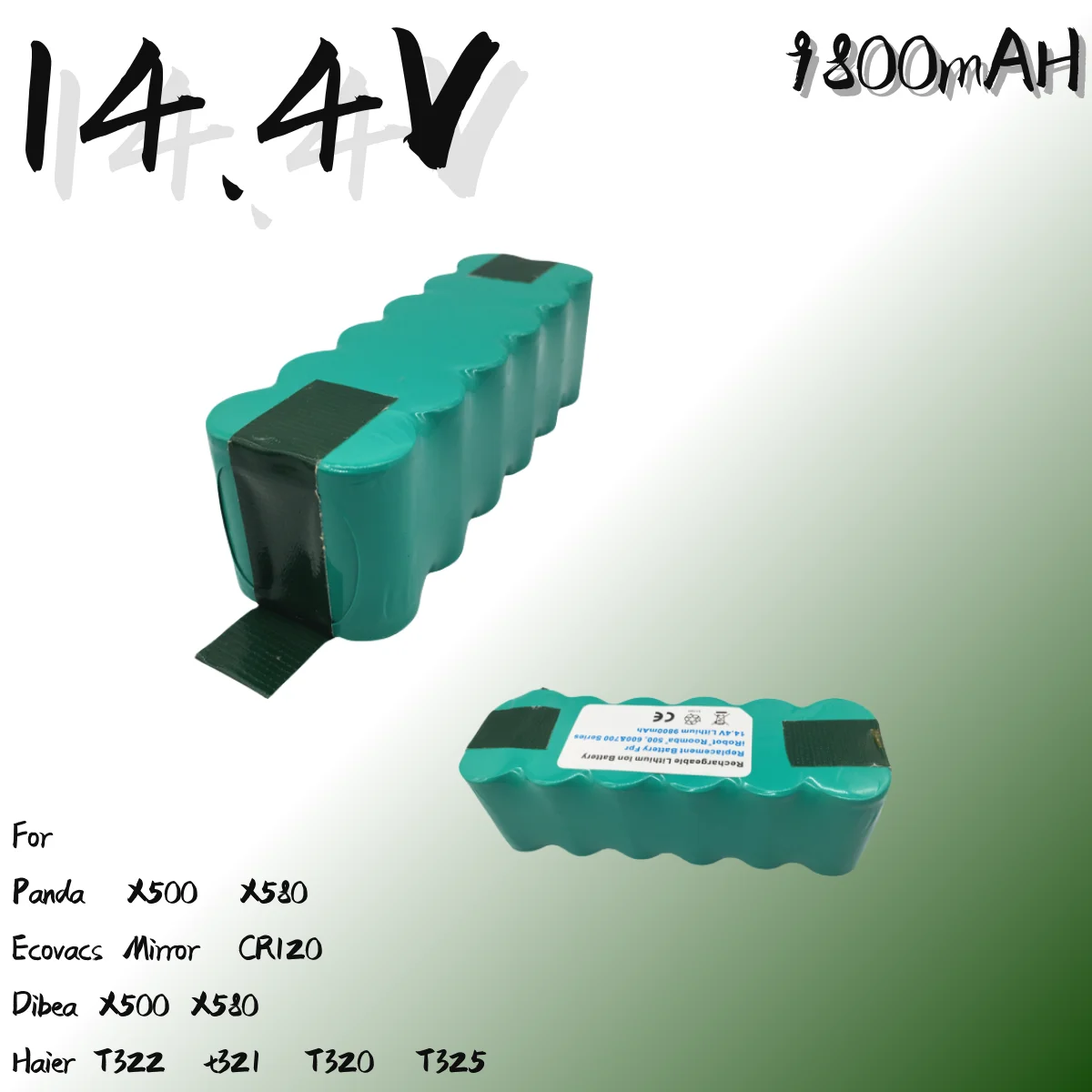 14.4 V SC 9800 mAh Rechargeable Battery for Ecovacs Dibea CR120 Panda X500 X580 Kk8 Haier Robot Warp NI-MH Cleaner Battery