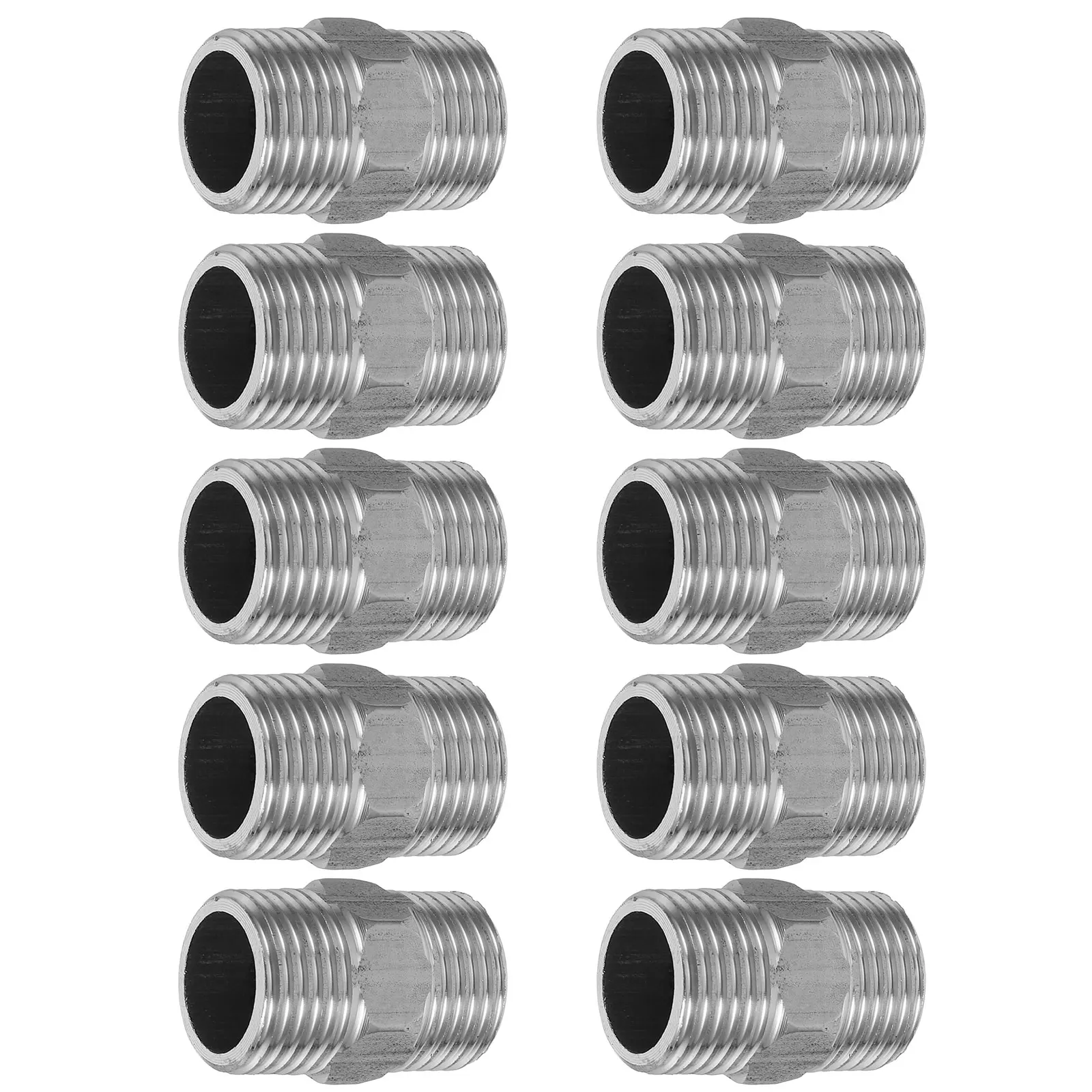 

10pcs Stainless Steel 4 Point Male Threaded Adapter Reducer Bushing For Plumbing Leakproof Coupling Pipe Fittings Industrial