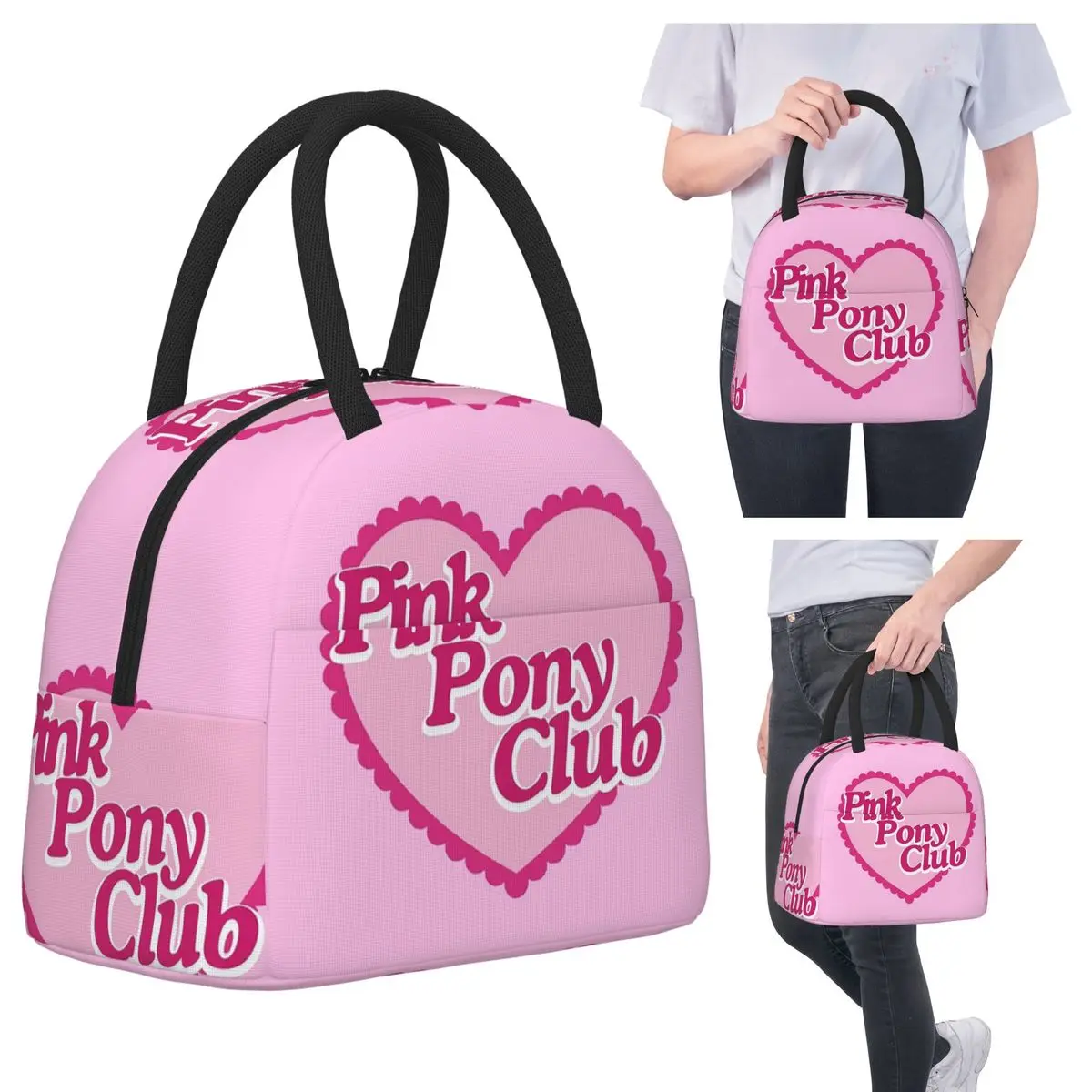 

Chappell Roan Pink Pony Club Insulated Lunch Bag for Women Office Cooler Thermal Food Box Tote Leakproof Lunch Boxes Container