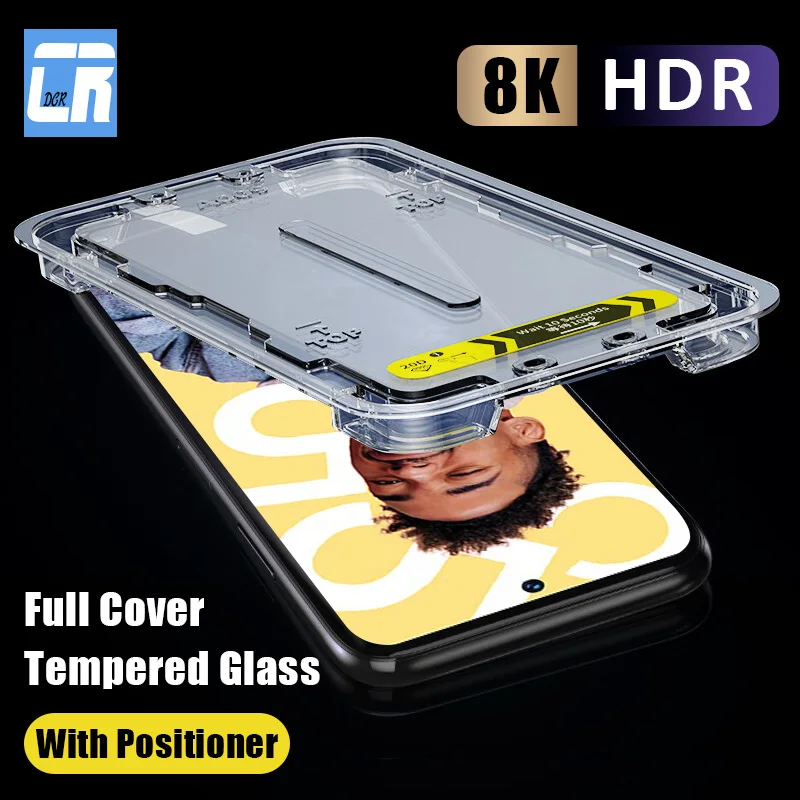 

With Alignment Mounting Box Full Cover Screen Protector For Realme C55 C35 C33 C31 C30 GT Neo 5 SE 3T 2T GT2 Pro Tempered Glass