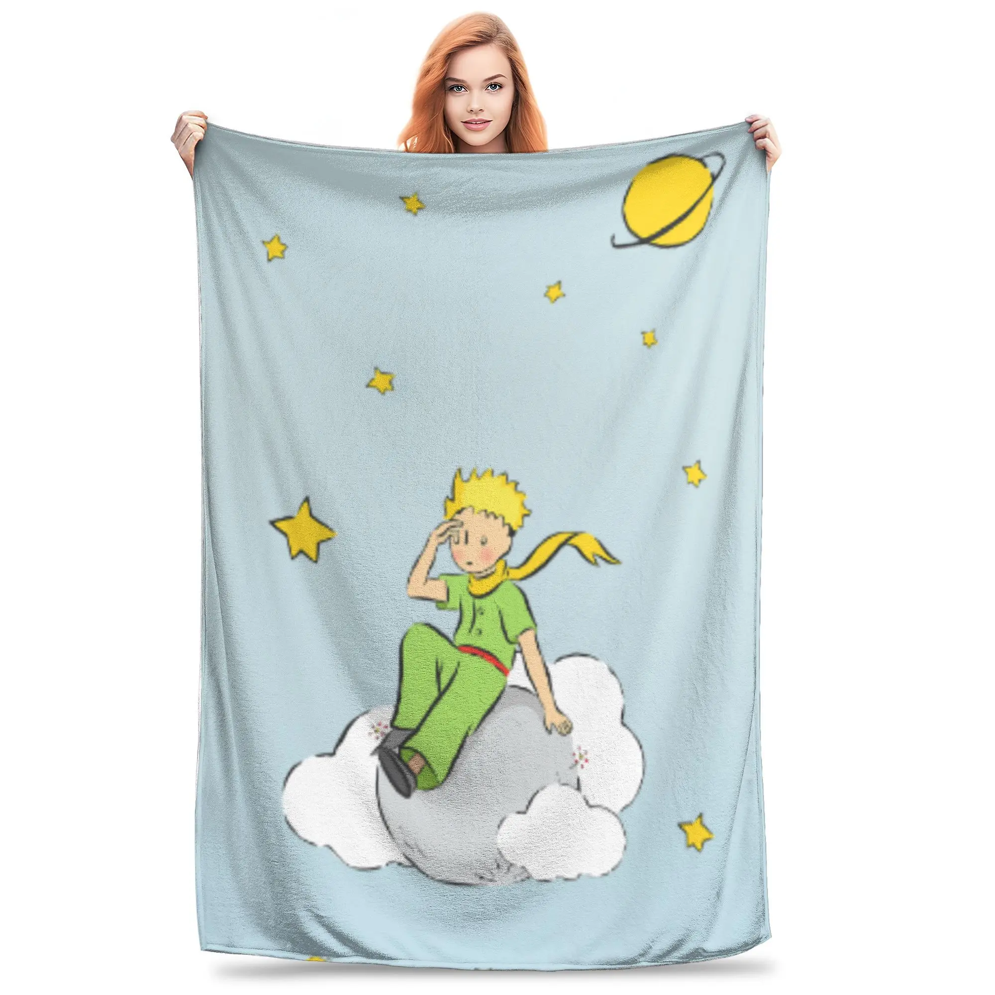 Le Petit Prince Throw Blanket for Couch The Little Prince Soft Cozy Plush Blanket Multi-size Bedspreads for All Seasons