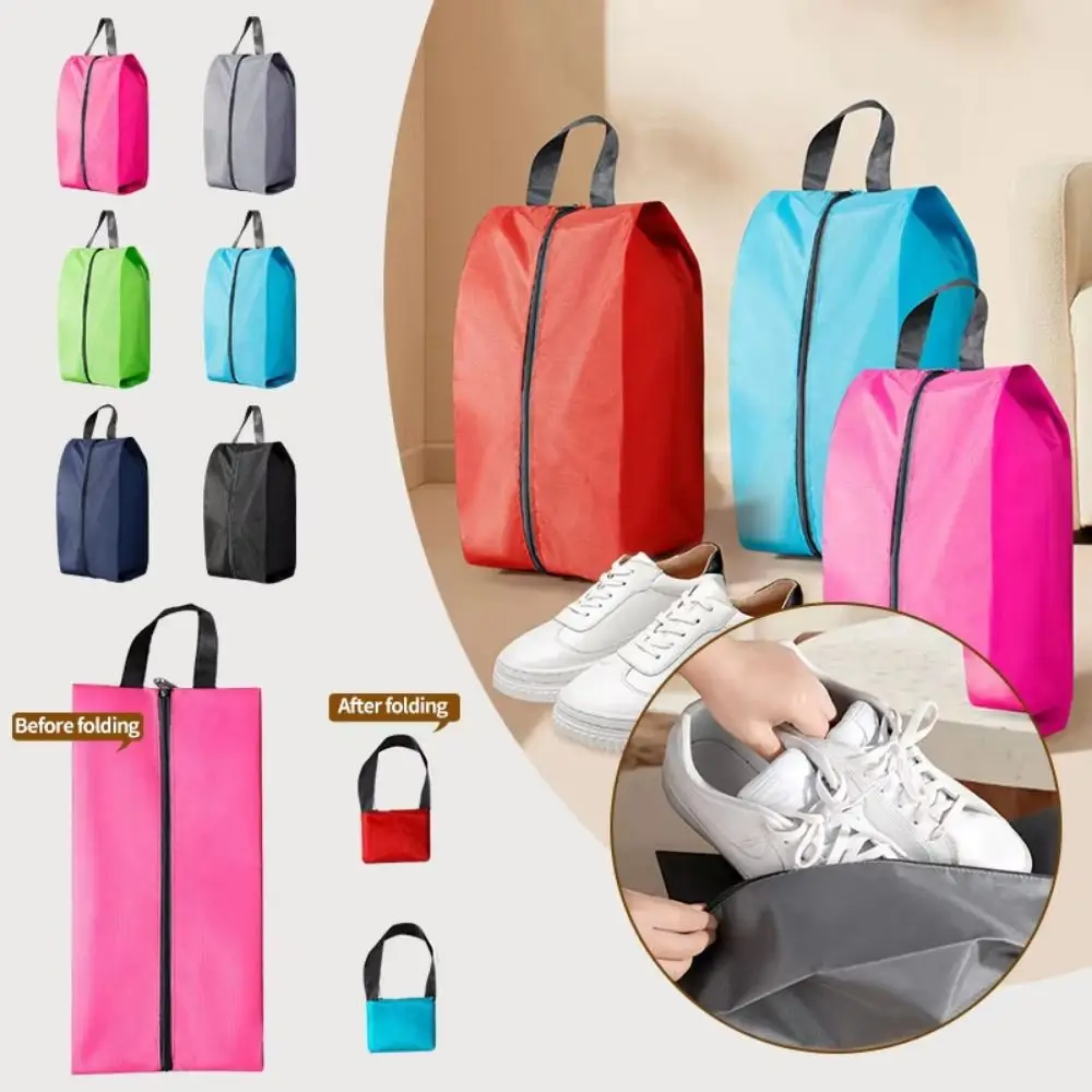 

4Pcs Foldable Shoe Storage Bag Waterproof with Handle Shoes Pouch Case Large Capacity Breathable Shoes Organizer Unisex