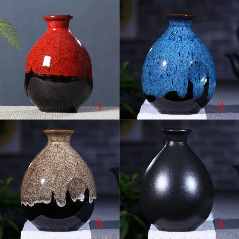 500ml Ceramic Wine Bottle Sake Distribution Wine Pot Liquor Warmer Household Barware Flagon Small Stoup Single Pot With Cork