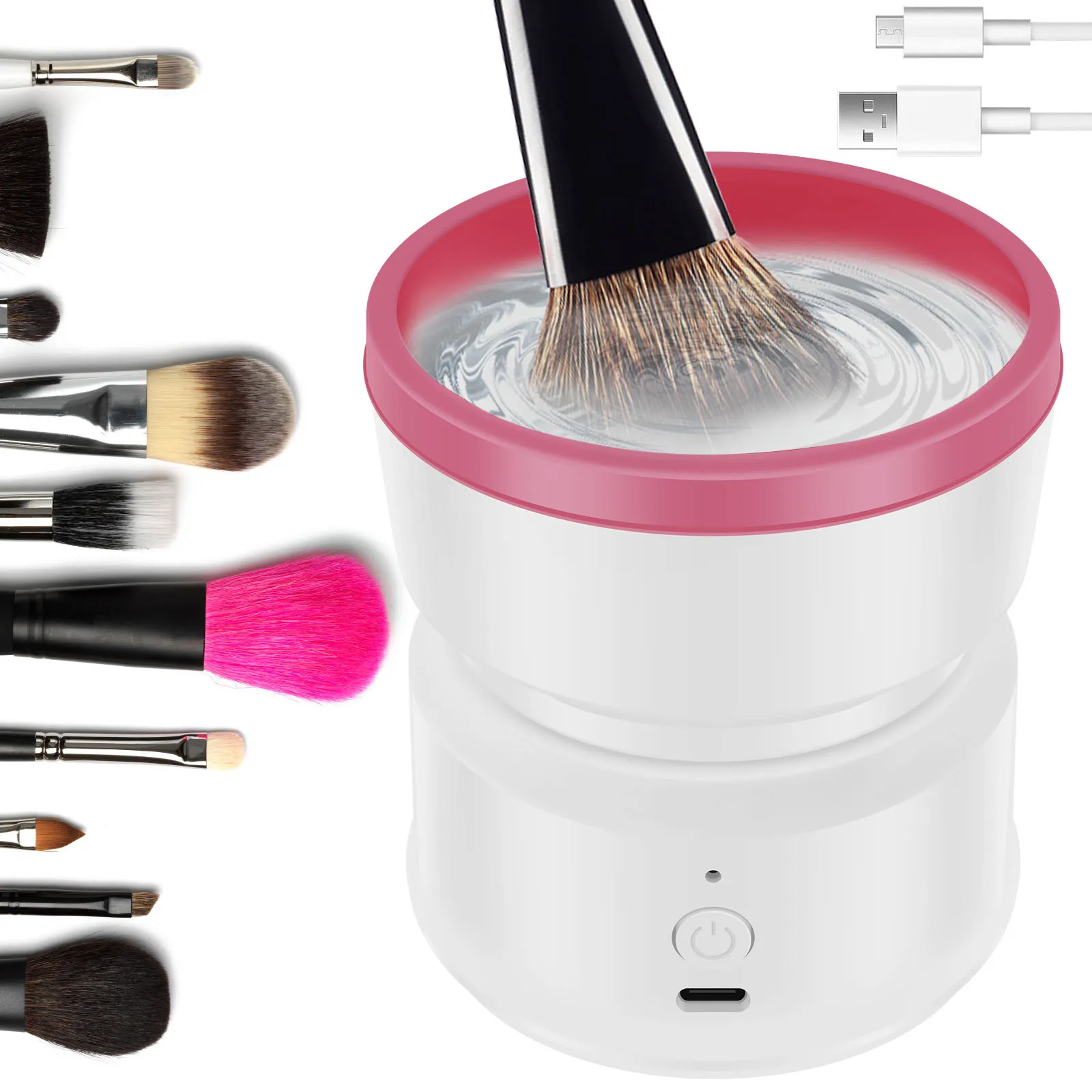 Makeup Brush Cleaner Electric Makeup Brush Cleaner Machine USB Rechargeable Cosmetic Brushes Cleaner Portable Automatic Makeup