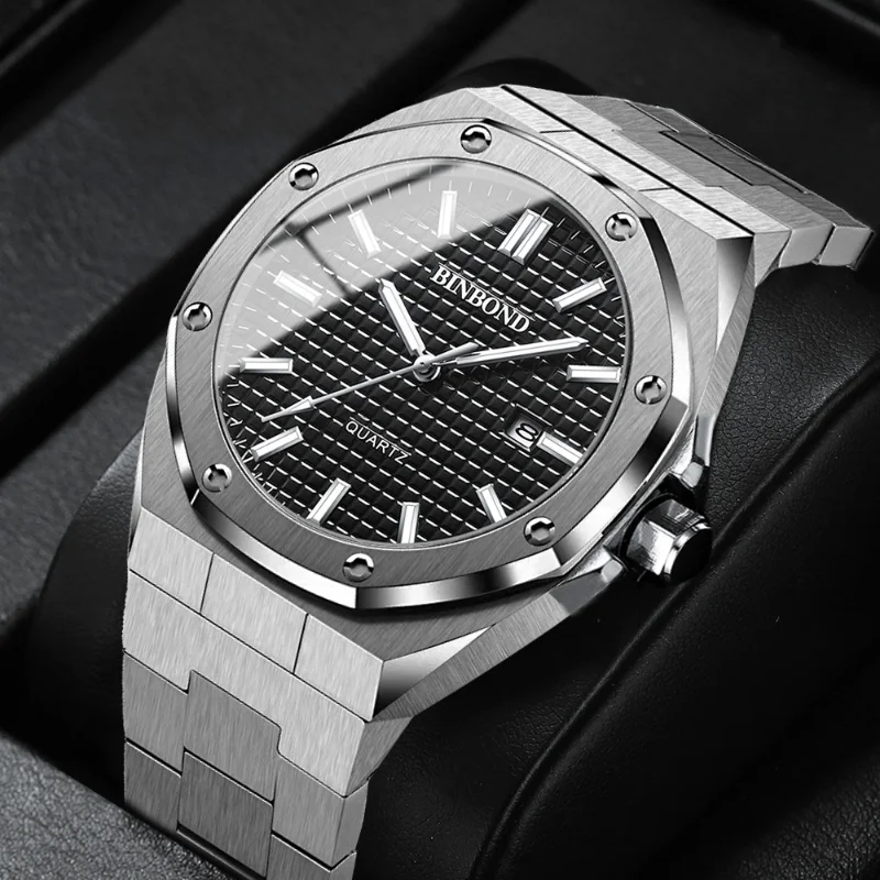 

2023 Men Watch Stainless Steel Band Date Mens Clock Business Male Watches Waterproof Luxuries Men Wrist Watches for Men