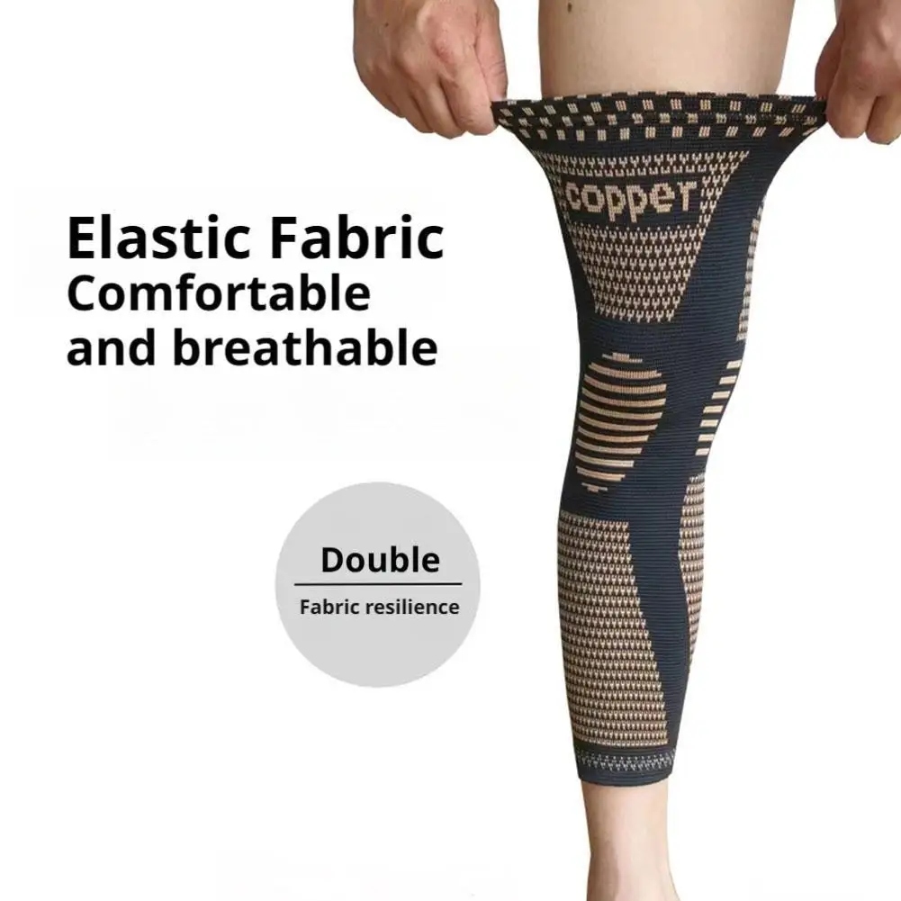 

1Pcs Knee Pads Fitness Running Knee Support Braces Copper Fiber Knitted Elastic Compression Knee Sleeve Basketball Sports Safety