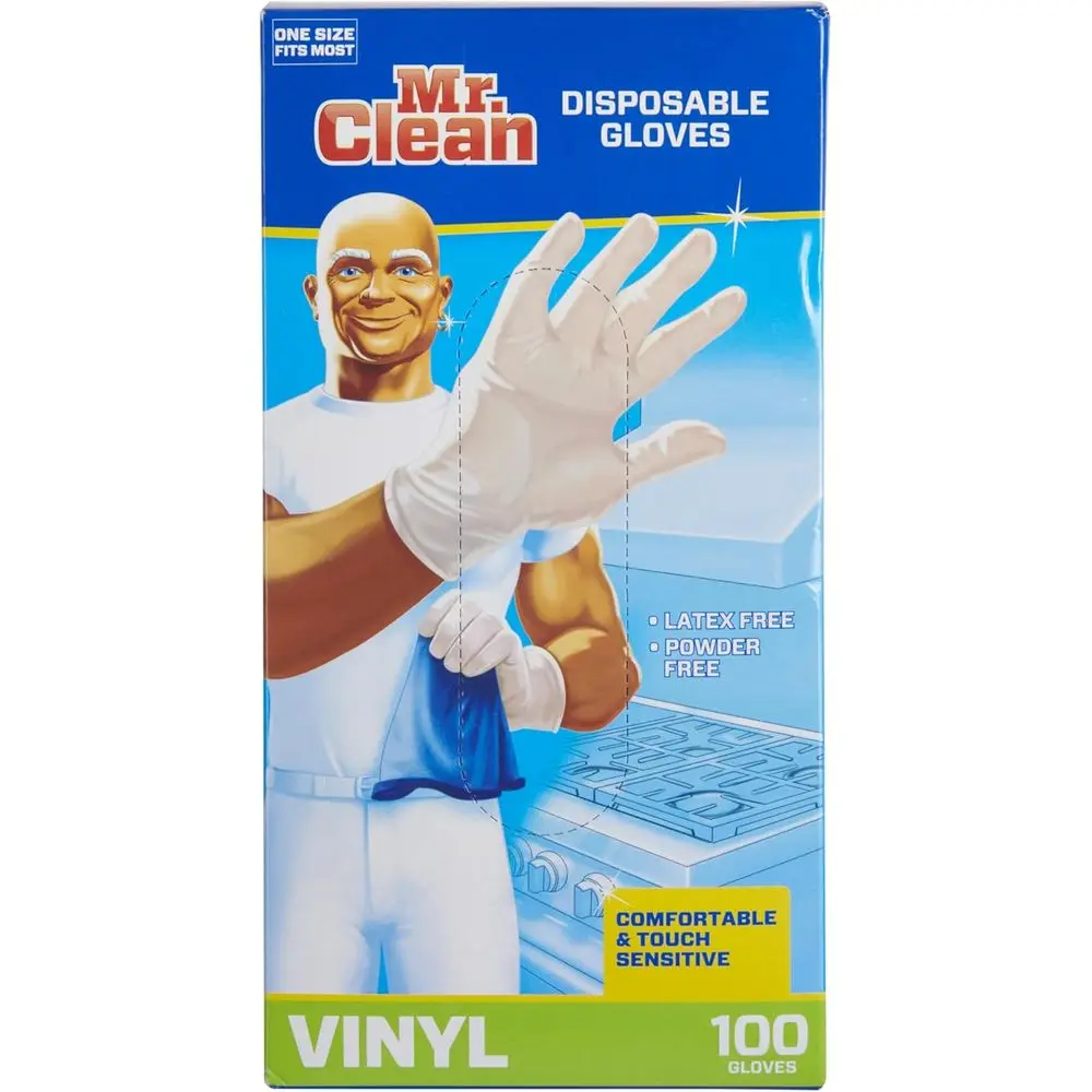 

Disposable Single-Use Latex-Free Vinyl Gloves, Powder-Free, Beaded Cuff, Touch Sensitive, Flexible, One Size, 100 Pack