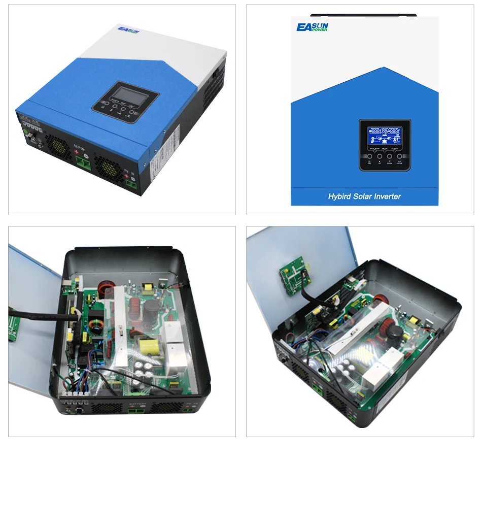 Easun 7000w 4200w 3200w 2200w 12v 24v 48v MPPT Hybrid Off Grid Pure Sine Wave 80a 110a 230v 50/60hz Solar Inverter Charger for EU UA AU Overseas warehouse