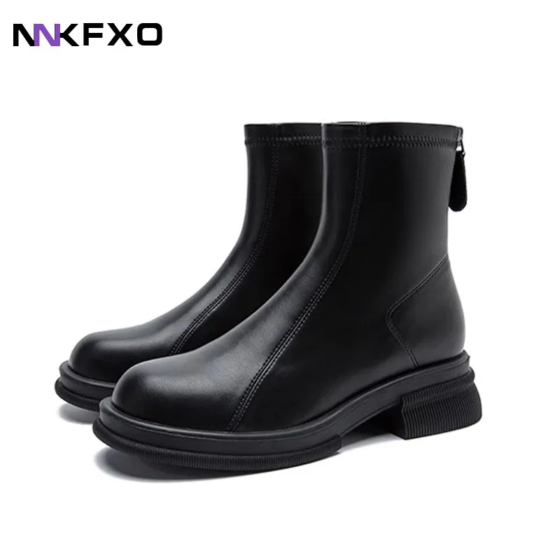 

2023 Chunky Waterproof Short Shoes for Woman Platform Booties Round Toe Women's Ankle Boots 35-40 bc7145