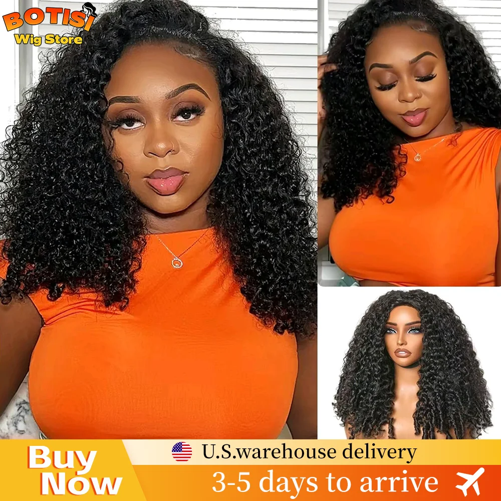 

Botisi 13x6 Lace Hd Burmese Curly Wig Human Hair Curly Wigs 13x4 Lace Front Wigs Natural Black Wig Pre-Plucked Brazilian Hair