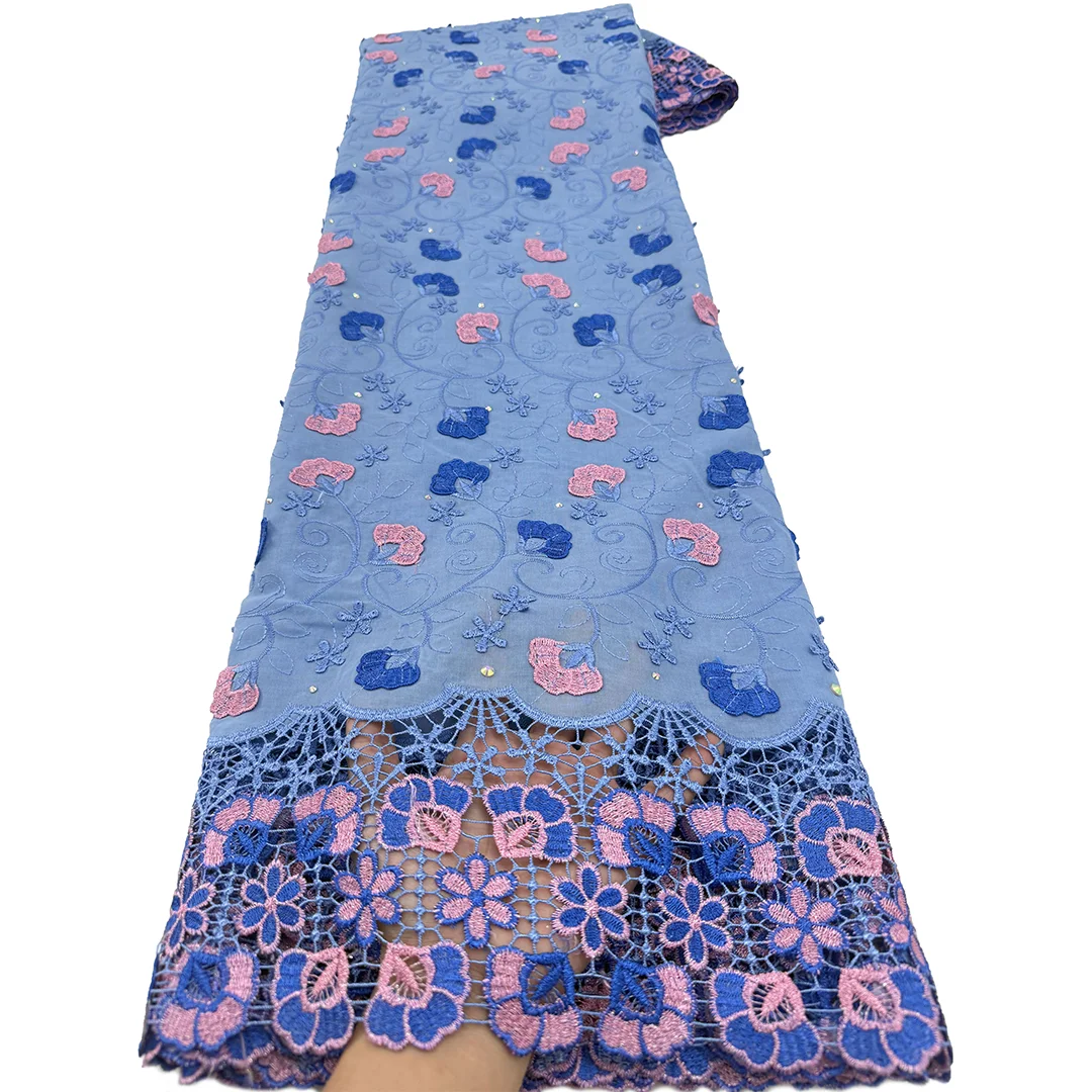 African 100% Cotton Lace Fabric 2026 High Quality Original Austria Cotton Lace Swiss Voile Lace Fabric for Nigerian Dress Fabric