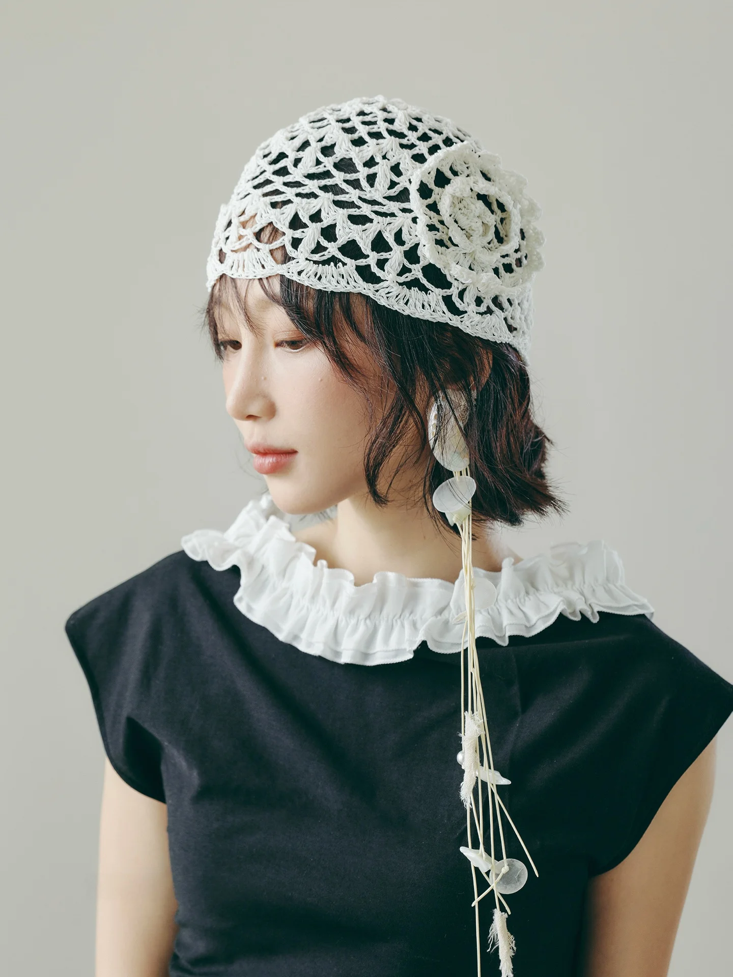 unique-beautiful-hollow-out-summer-thin-cap-for-women-breathable-handmade-cotton-headwear-foldable-round-top-no-brim-hat
