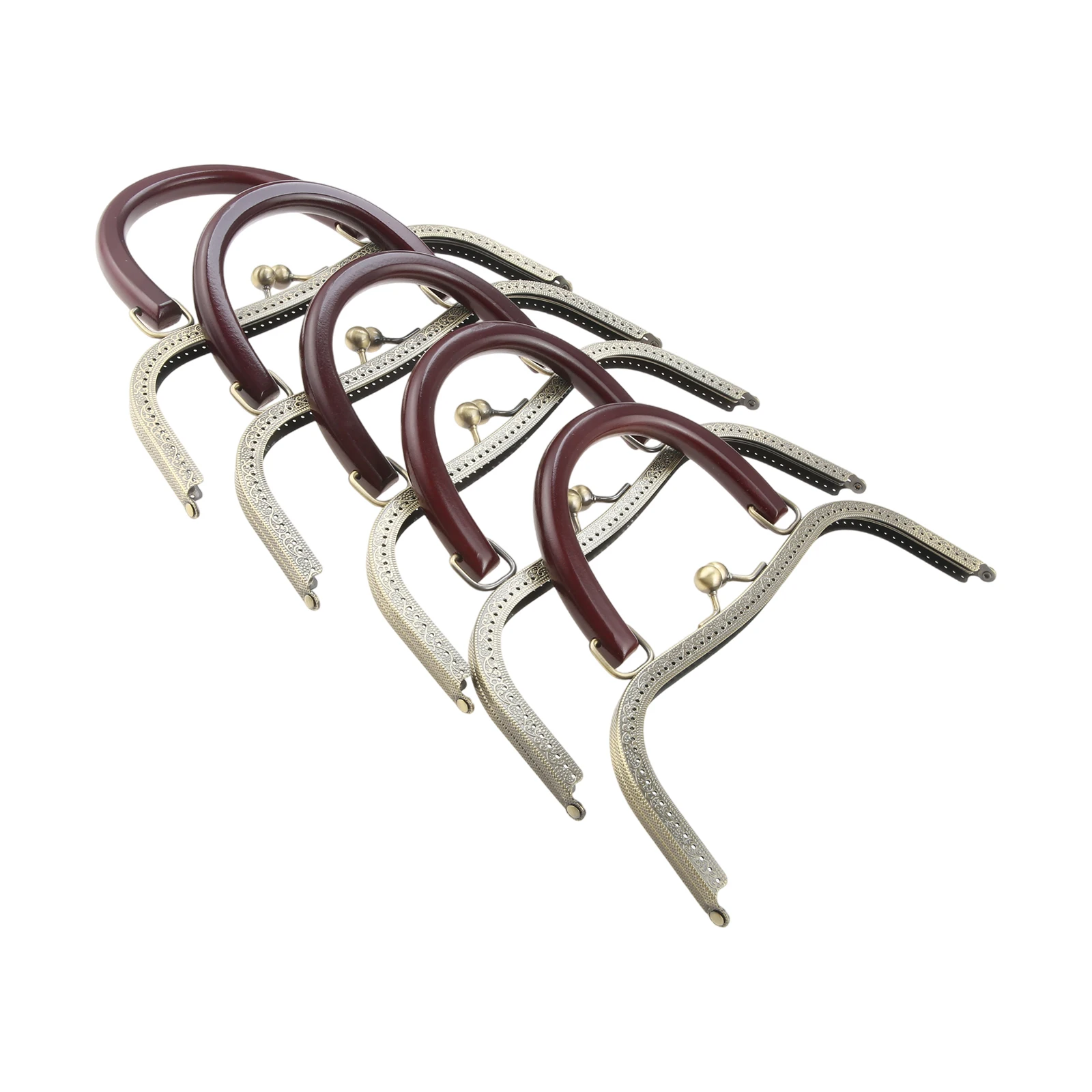5PCS Retro‑Style Metal Purse Frames With Handle Bag Framework Tote Bags Handbag Sewing Brackets Accessories 275mm X 200mm