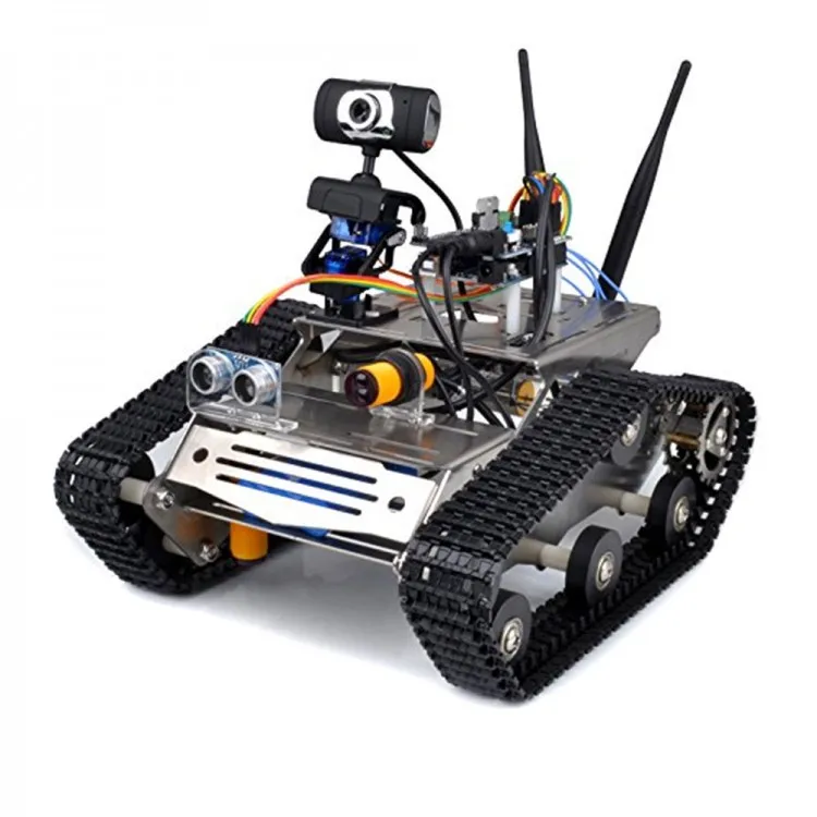 Unfinished DIY RC Intelligent Wireless Camera Wifi Robot Tank Chassis Car Kit with Dual antenna