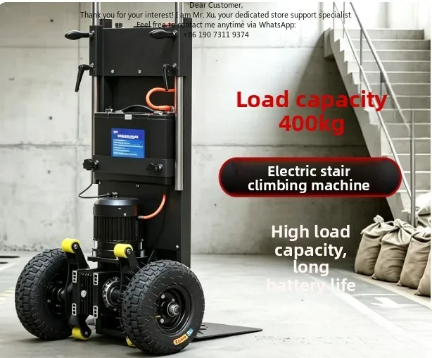 400KG Electric Stair Climber Cart Mobile Tool Hand Trolley Stair Climbing Cart Hand Trolley Climb Cart Flat Truck Stair Climbing