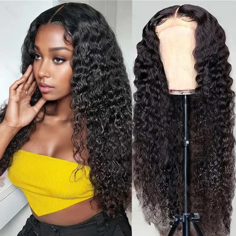 

Black Curly Deep Wave Wigs 13x4 13x6 HD Transparent Lace Front 100% Natural Brazilian Human Hair Frontal Curly Wigs