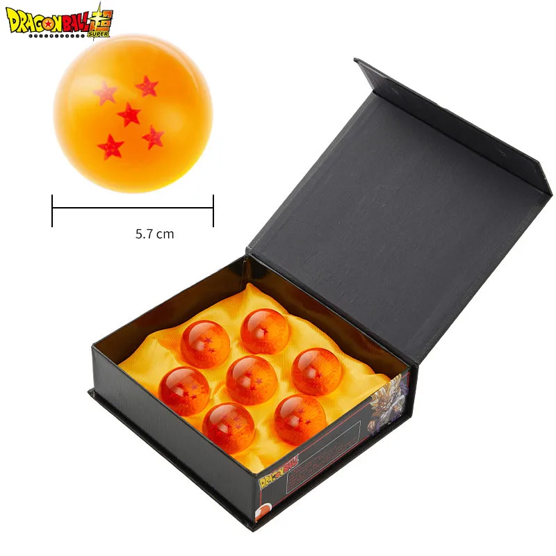 7 шт./компл., хит продаж, Dragon Ball 1:1, хрустальный шар, 4,2 см, экшн-фигурка, милый сумомон, шарики желаний, коллекция моделей, подарки