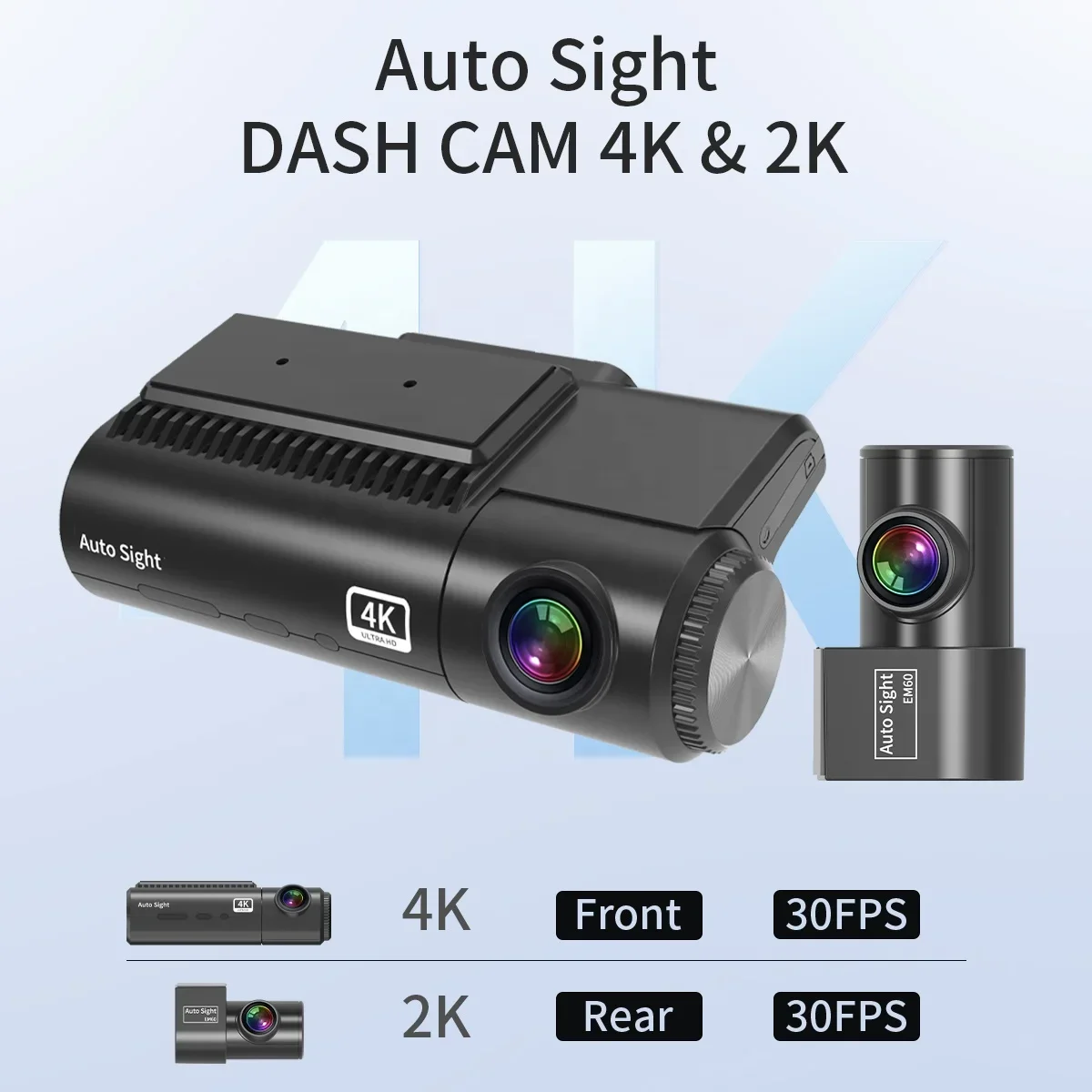 Auto Sight Cam 4K DVR Dashcam Night Vision Front Rear Recording Blackstar Starvis 2 Motor WiFi Model Vision Cars Dashcam