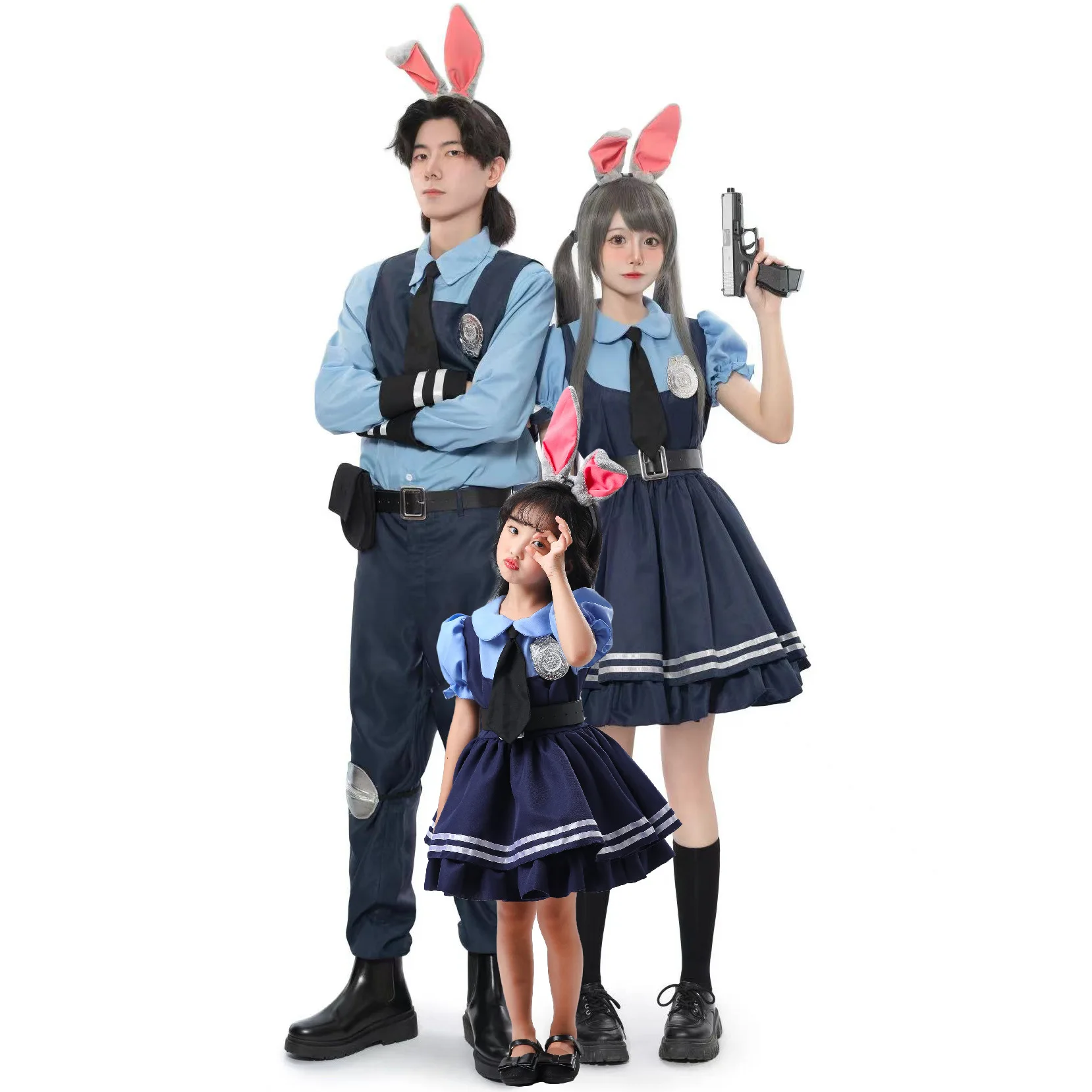 Family Matching Outfits Stage Performance Costumes Anime Cosplay Rabbit Outfits Judy Hopps Police Chief Costume For Role-playing