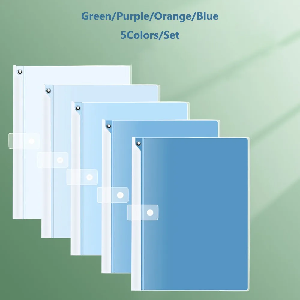 

5PCS Gradient Color A3 File Folder Double Fixed Design Multifunction Document Organizer Memo Clip Board Stationery