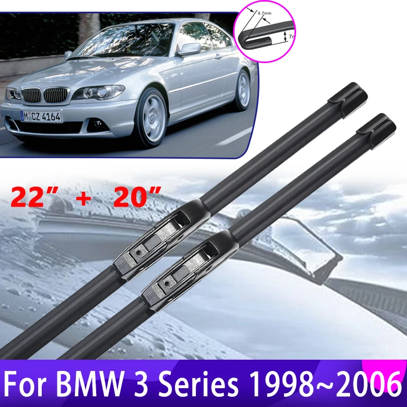 

Для BMW 3 серии M3 E46 1998 ~ 2005 2006 переднее стекло стекло дворники автомобильные щетки стеклоочистителя чистые 22 "+ 20" автомобильные аксессуары