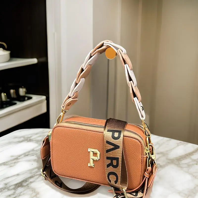 

Fashionable Minimalist Crossbody Bag Women's Luxury Leather Purse Vintage Designer Paris Style Solid Color Trendy Commuter Tote