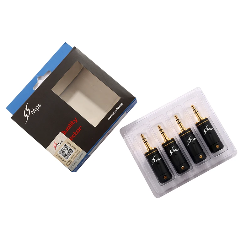 HiFi MPS Stegodon 3 bieguny 3.5mm Audio 24K pozłacana wtyczka AUX 3.5 złącza złącze typu jack zestaw słuchawkowy Stereo do 8mm