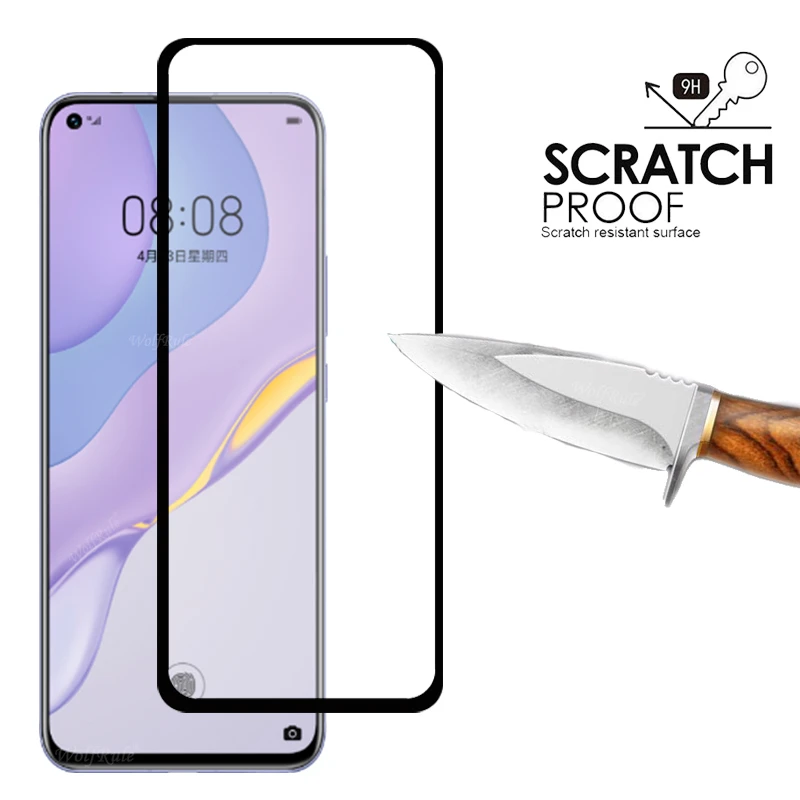 4-in-1 For Huawei Nova 7 Glass For Huawei Nova 5T Screen Protector Tempered Glass For Huawei Nova 5T 6 7 SE P40 Lite Lens Glass