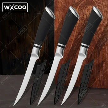 WXCOO 6 인치 주방 칼 전문 스테인레스 스틸 본딩 나이프 요리사 도살 생선 고기 식칼 과일 절단 칼