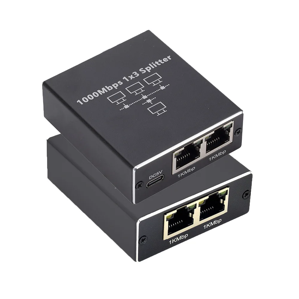 1000Mbps Ethernet Splitter Adapter LAN Extender Network RJ45 1 to 2/3/4 Works Simultaneously For TV Computer Router Switch