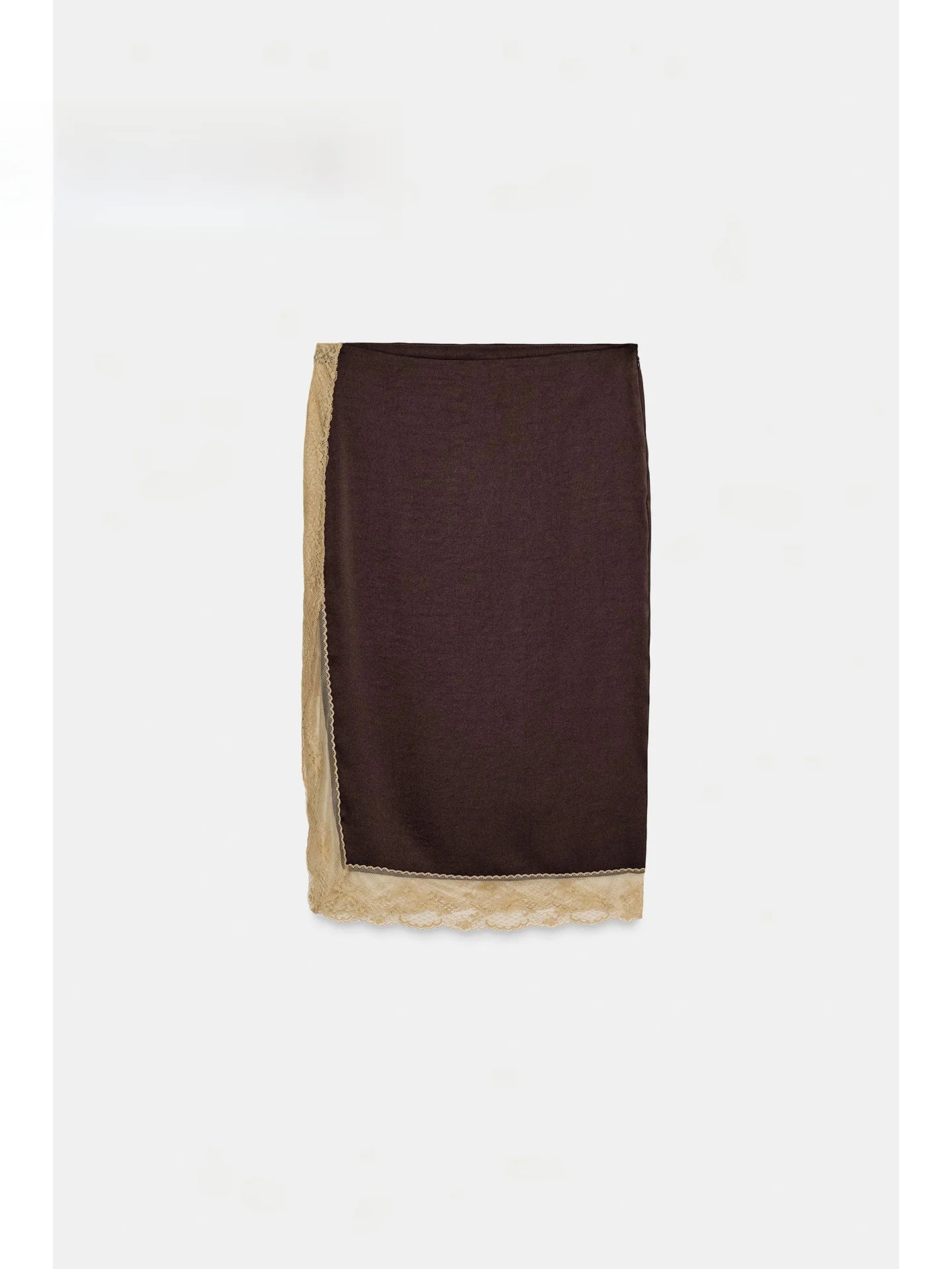 Spring 2026 Unique Beautiful Lace Split Midi Half Skirt Slimming High-End Feeling Casual Style Standard Fit H-Shape Skirt