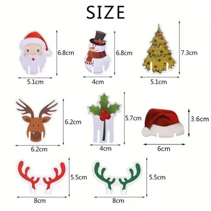 20pcs Christmas Hat Wine Cup Card Holiday Decoration Popular Christmas Wine Cup Christmas Red Wine Cup Card Insertion Reindeer