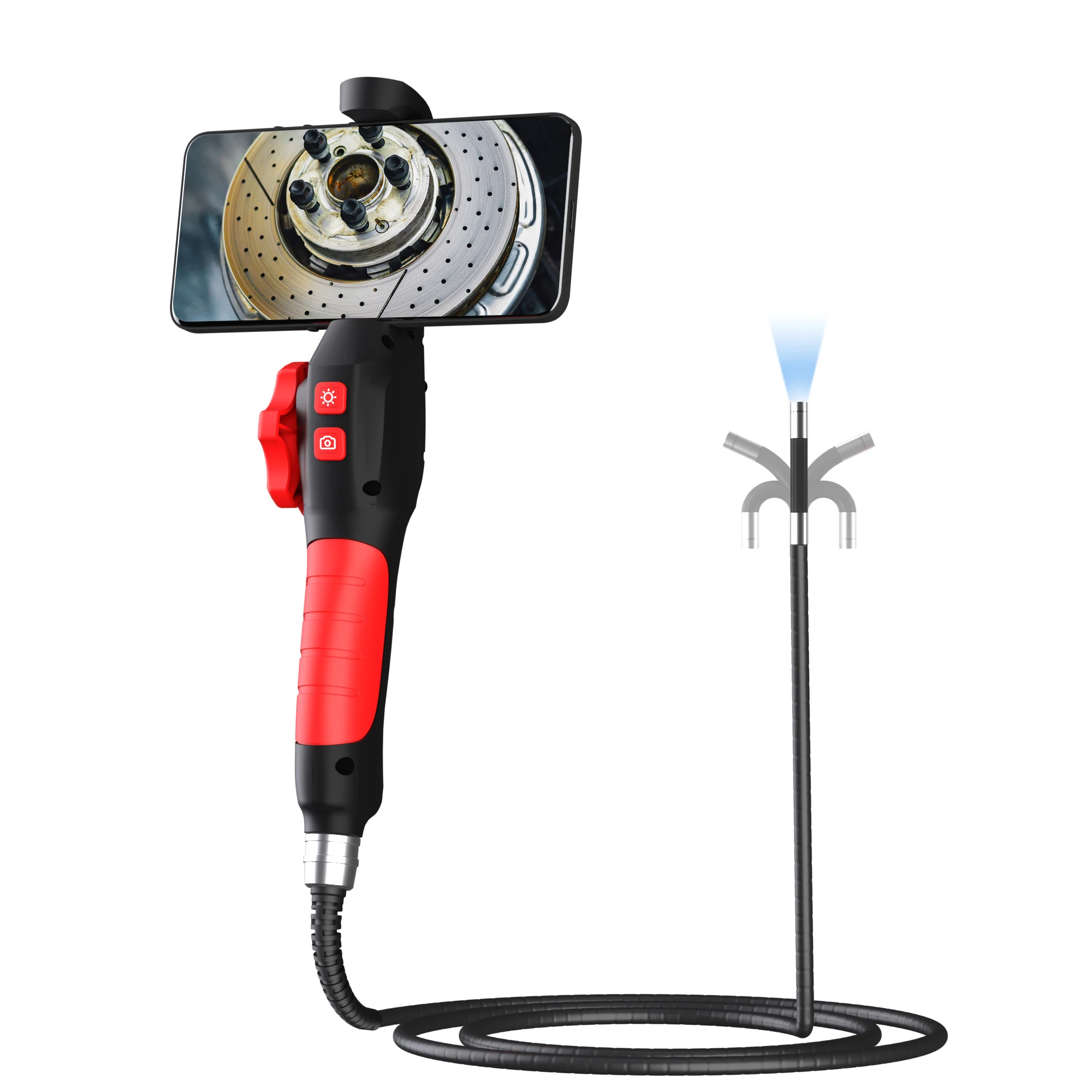 

6mm 2MP 1080P 360Degree Steering Articulating WIFI Endoscope CMOS Borescope Inspection Otoscope Camera Digital Microscope