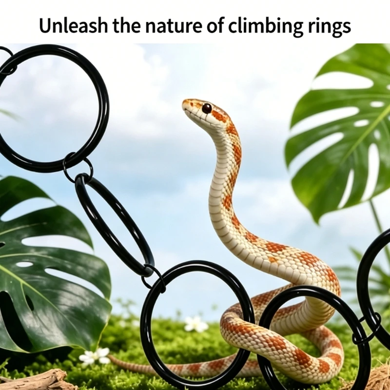 Plastic Snake Habitat Rings Reptiles Climbing Rings Snake Toy With Detachable For Reptiles Enclosure Climbing And Exercise JOMD