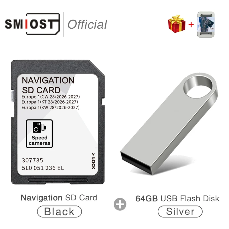 32GB Europe UK Map GPS Discover Media MIB2 Navigation Memory Card for Skoda Octavia Superb Fabia Rapid Vehicle