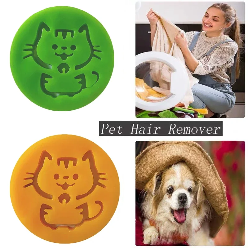 Cute Pet Hair Remover Laundry Washing Machine Catcher Reusable Pet Fur Lint Dog Hair Catchers Laundry Ball Bathroom Cleaning