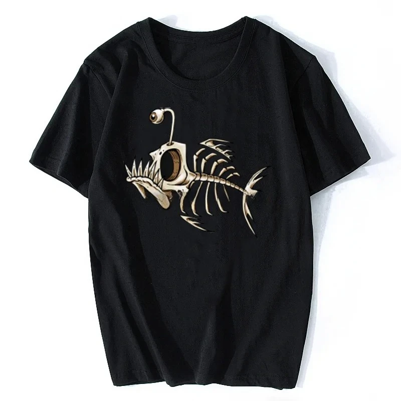 New Bonefish Skull Deep Sea Fish Skeleton Funny Fisherman Angler T-Shirt Cotton O-Neck Short Sleeve Men T Shirt Streetwear S-5xl
