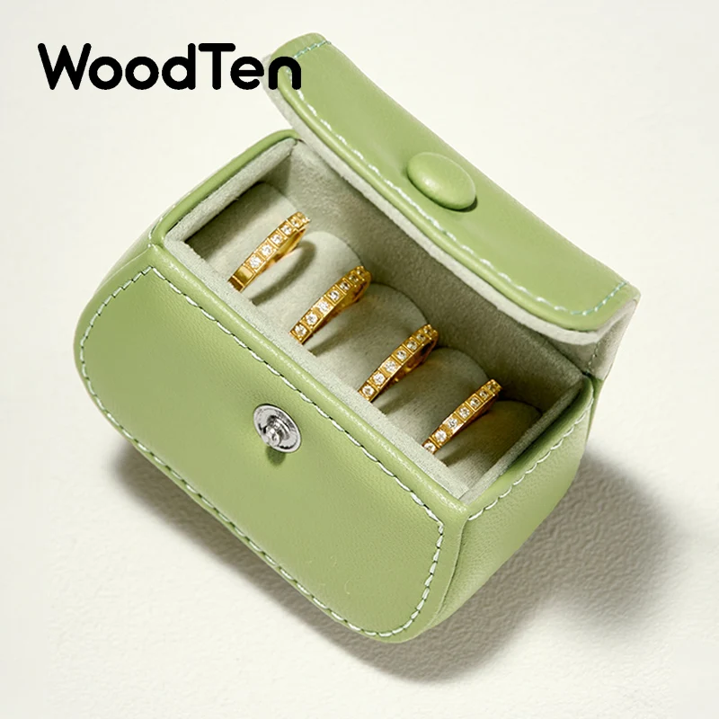 WoodTen Mini Ring Bag Portable Earnail Earring Storage Bag Travel Jewelry Box Ring Organizer Compact Exquisite Jewelry Ring Bag