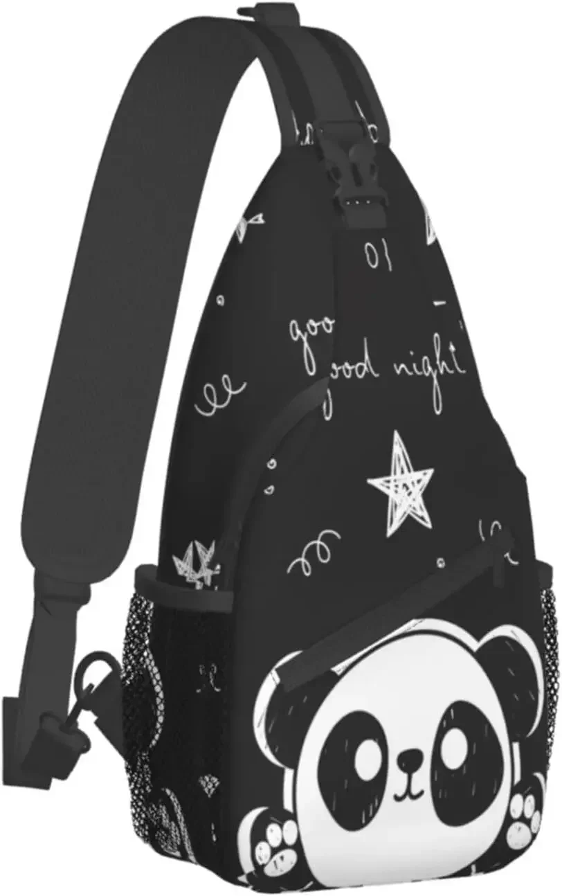 Panda Chest Sling Bag Casual For Women Men Crossbody Sling Backpack Shoulder Bag For Travel Hiking Gym