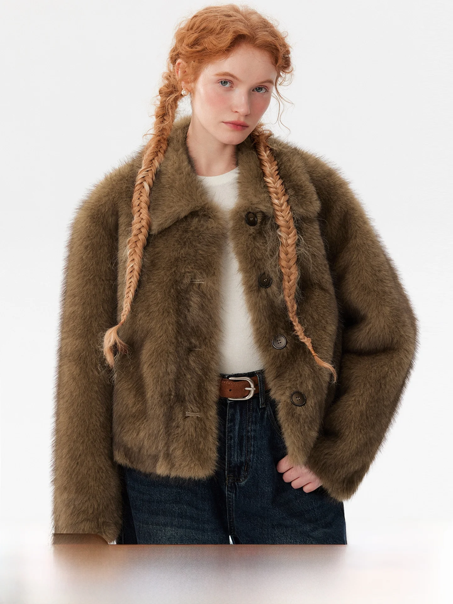 

Eco-Friendly Fur Coat ort Plu Warmth Casual Sle Women's Thiened Winter Outerwear plus AB8557
